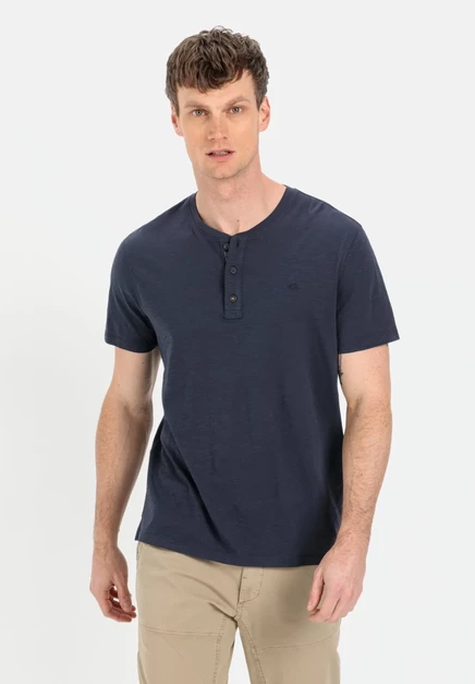 Мужская футболка Camel Active Henley, темно-синяя