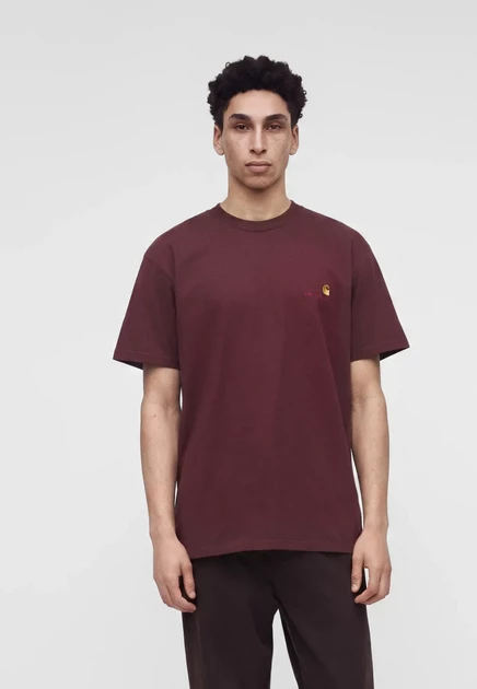 Carhartt WIP AMERICAN SCRIPT - Basic T-shirt - oxide red amarone