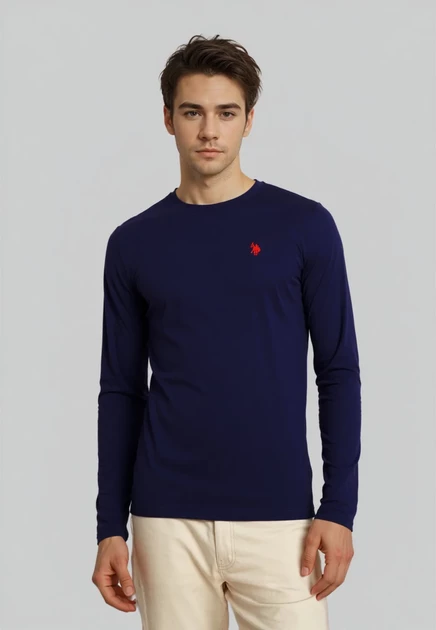 Мужской лонгслив U.S. Polo Assn., темно-синий
