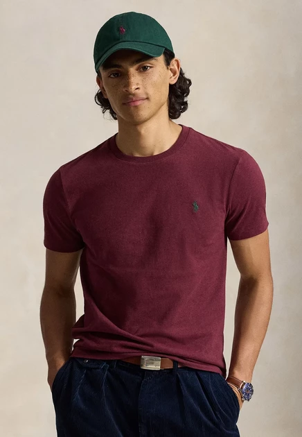 Polo Ralph Lauren CUSTOM SLIM FIT JERSEY CREWNECK T-SHIRT - Basic T-shirt - garden pink spring wine heather