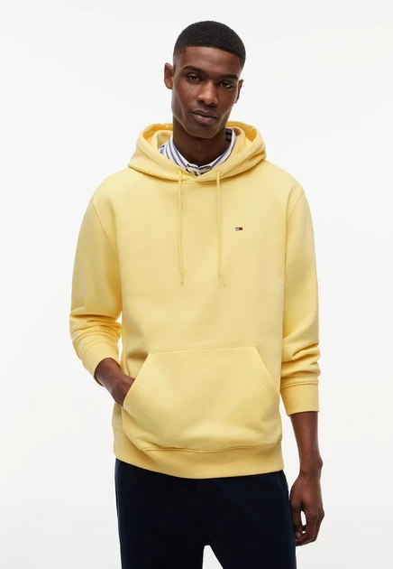 Мужское худи Tommy Jeans S Flag, на молнии, желто-зеленое