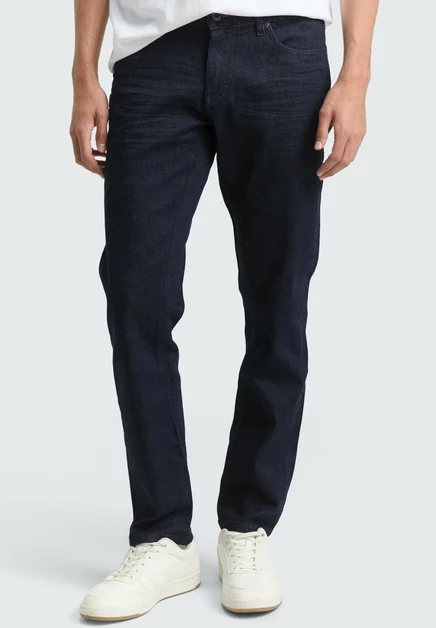 TOM TAILOR TTCURT TAPERED FIT - Straight leg jeans - blue/black denim rinsed blue denim