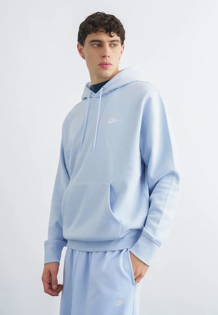 Nike Sportswear CLUB HOODIE - Hoodie - magenta/midnight navy hydrogen blue/white