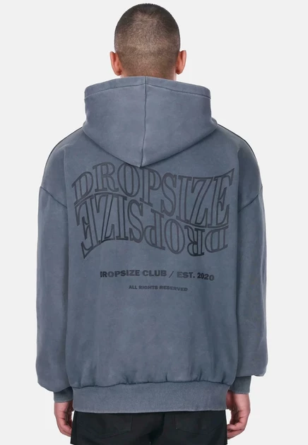Мужское худи Dropsize Heavy Mirrored Logo, серое