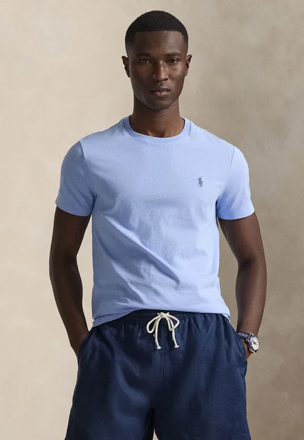 Polo Ralph Lauren CUSTOM SLIM FIT JERSEY CREWNECK T-SHIRT - Basic T-shirt - garden pink austin blue