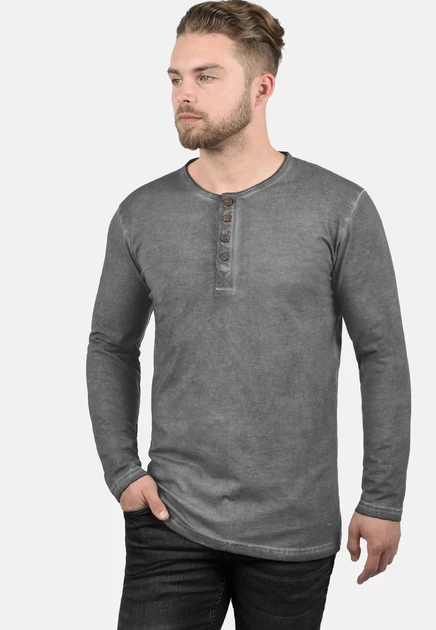 Solid SDTIMUR - Long sleeved top - dark grey mid grey