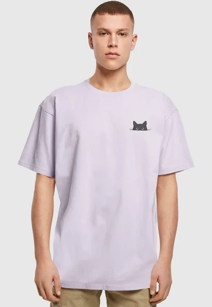 Мужская футболка Merchcode Halloween Cat, сиреневая