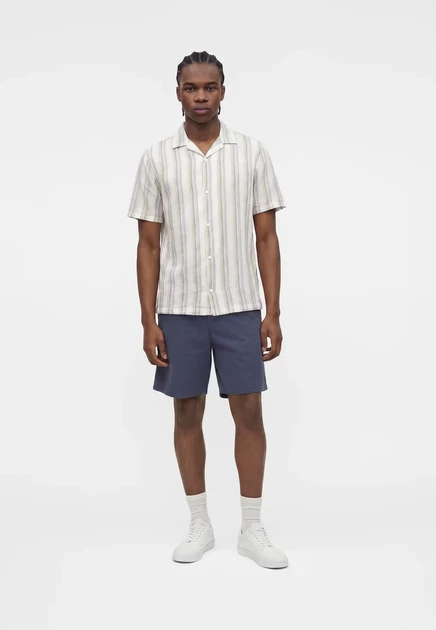Мужская рубашка Gap Resort Collar, зеленая в полоску