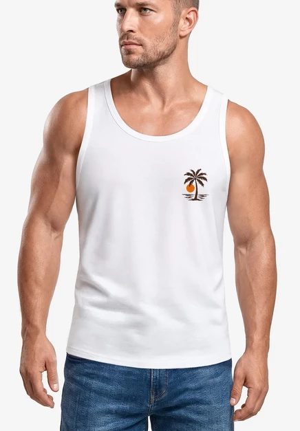 Мужская майка Neverless Logo Design Beach, белая