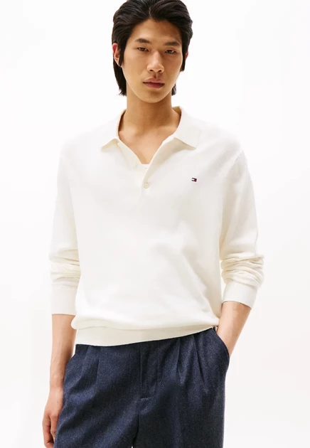 Мужское поло Tommy Hilfiger, бордово-кремовое