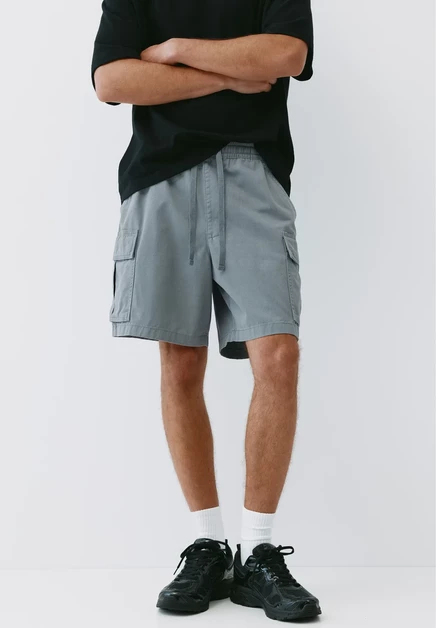 Мужские шорты-бермуды Pull&Bear карго, серые