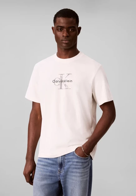 Мужская футболка Calvin Klein Jeans DISTRESSD MNLGO, тофу