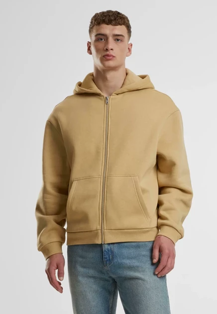 Мужское худи Urban Classics Fluffy Zip, бежевое