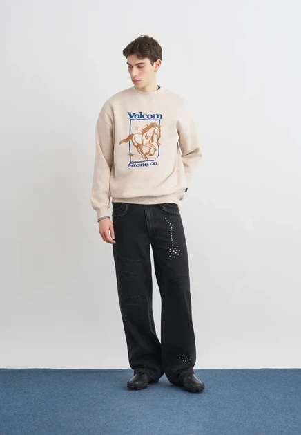Мужской свитшот Volcom Recto Verso Crew, серый меланж