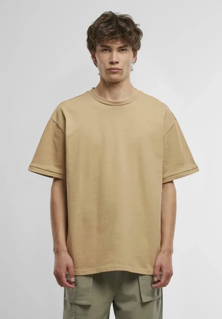 Мужская футболка Urban Classics Cuff Tee, бежевая