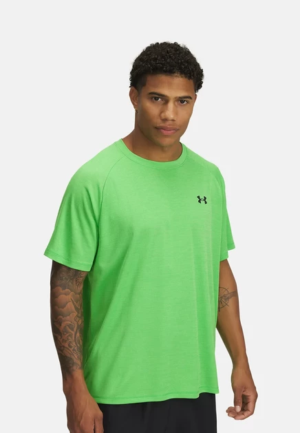 Under Armour TECH TEXTURED - Sports T-shirt - distant gray ligth green