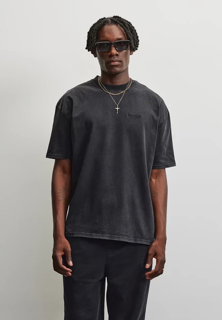 Pegador LOGO OVERSIZED TEE - Basic T-shirt - grey/white vintage black black