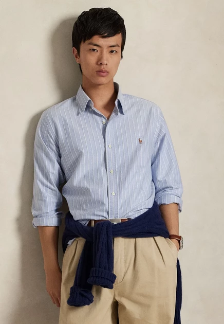 Мужская рубашка Polo Ralph Lauren Custom Fit, синяя