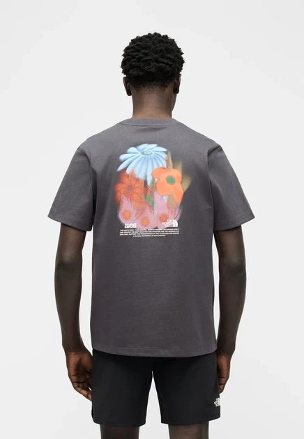 Мужская футболка The North Face Flora, с принтом, серая