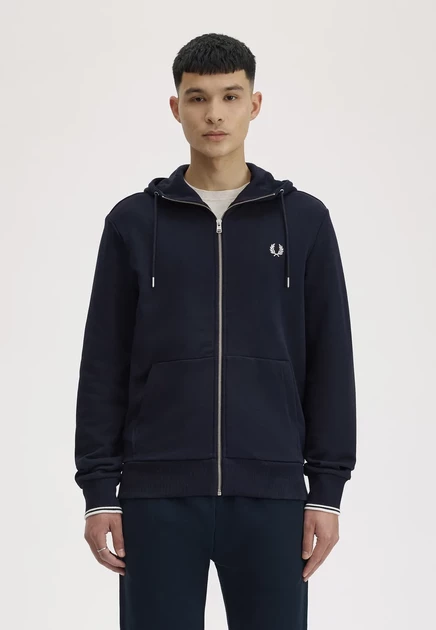 Мужское худи Fred Perry на молнии, синее