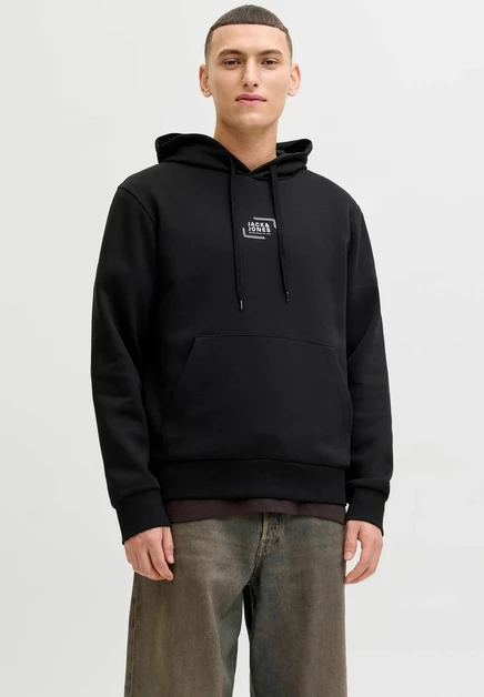 Мужское худи Jack & Jones Logo, черное
