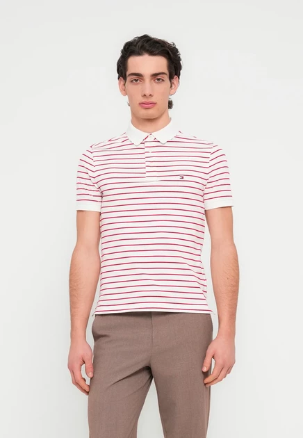 Мужская футболка-поло Tommy Hilfiger 1985 Slim, бело-красная