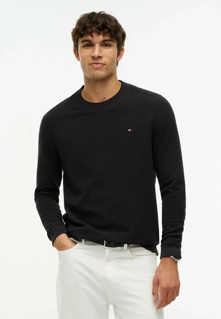 Мужский лонгслив Tommy Hilfiger Textured, черный