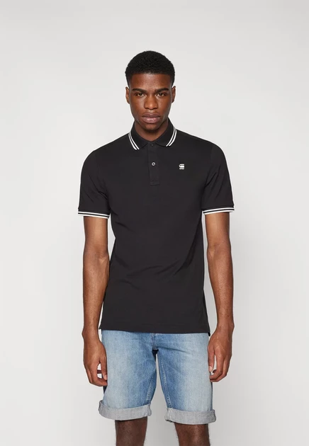 Мужское поло G Star DUNDA SLIM STRIPE, черное