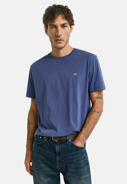 GANT SHIELD - Basic T-shirt - evening blue dusty navy