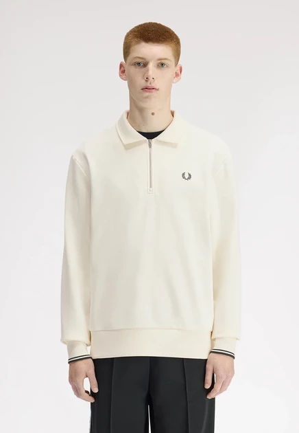 Мужский свитшот Fred Perry Half Zip, экрю