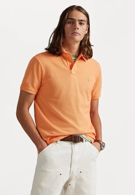 Мужское поло Polo Ralph Lauren Iconic, кремово-оранжевое