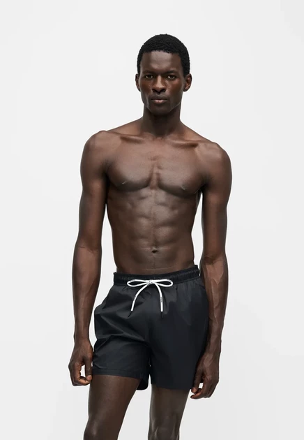 HUGO HAITI - Swimming shorts - white black