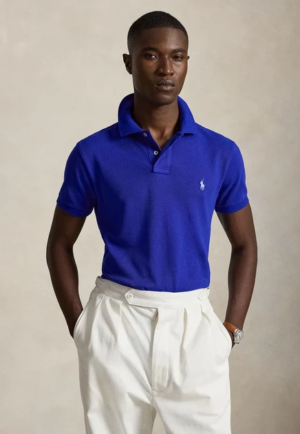 Мужское поло Polo Ralph Lauren, коричнево-голубое