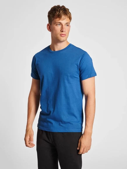 Мужская базовая футболка Hummel Basic, бело-синяя