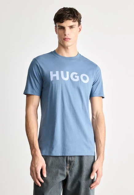 HUGO DULIVIO - Print T-shirt - natural open blue