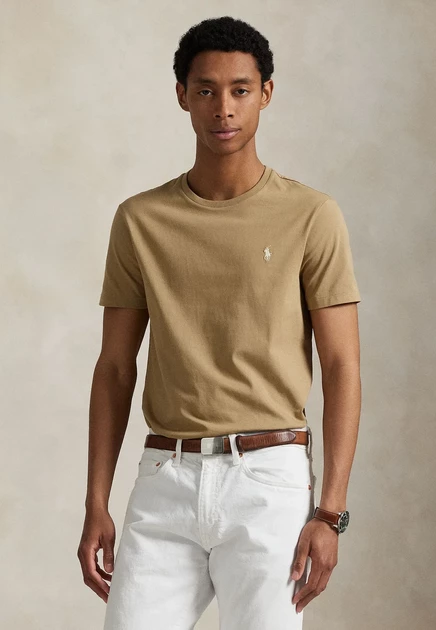 Мужская футболка Polo Ralph Lauren Custom, бежевая