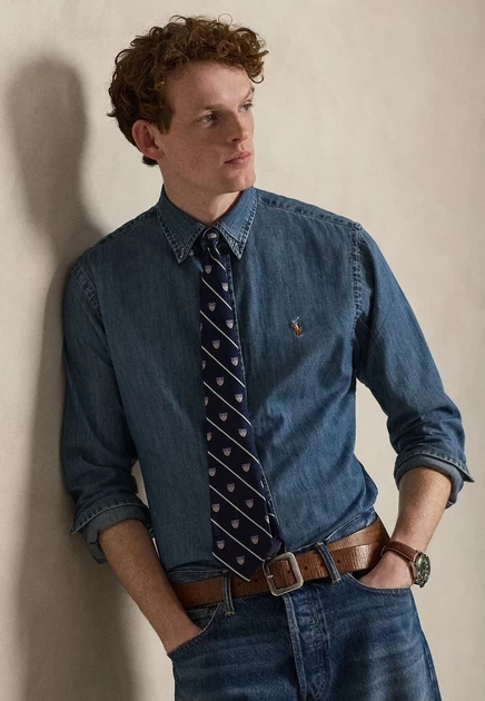 Мужская рубашка Polo Ralph Lauren Custom Fit, джинсовая