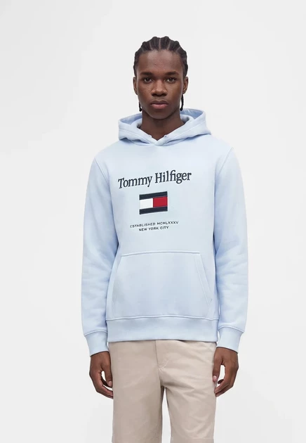 Мужское худи Tommy Hilfiger Embro Flag, голубое