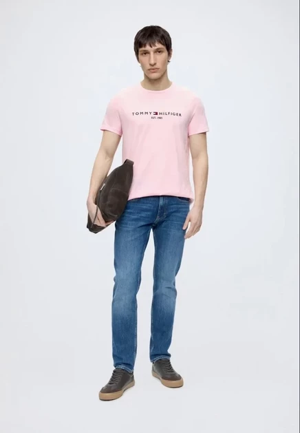 Мужская футболка Tommy Hilfiger Basic, светло-розовая