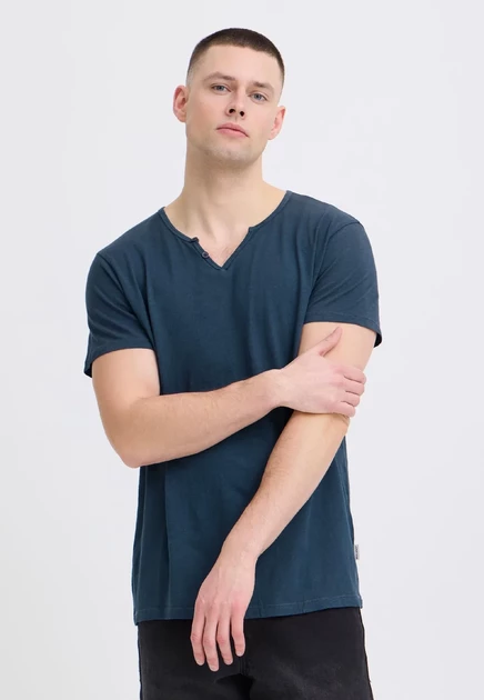 Blend BHASTON SPLIT NECK - Basic T-shirt - peachskin dress blues
