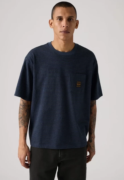 Футболка унисекс Levi's Workwear, в полоску, синяя
