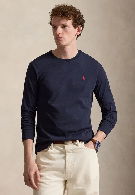 Мужской лонгслив Polo Ralph Lauren Custom, чернильный