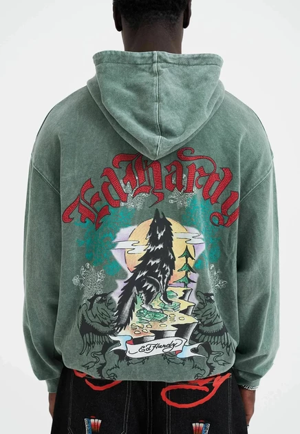 Мужское худи Ed Hardy, темно-зеленое
