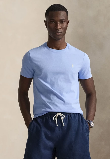 Polo Ralph Lauren CUSTOM SLIM FIT JERSEY CREWNECK T-SHIRT - Basic T-shirt - nevis blue lagoon