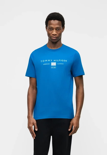 Мужская футболка Tommy Hilfiger Brand Love, черно-синяя