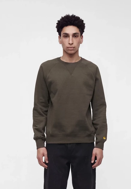 Мужское худи Carhartt WIP Chase, шунгит/золотистое