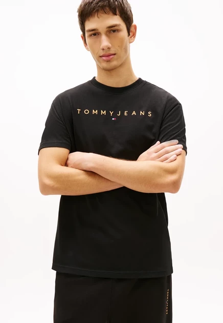 Мужская футболка Tommy Jeans с принтом, черно-желтая
