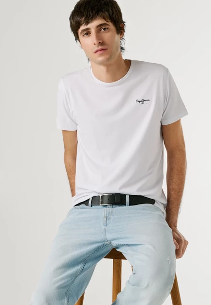 Мужская базовая футболка Pepe Jeans Original, белая
