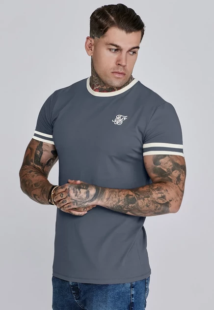 Мужская футболка SikSilk TOURNAMENT, серо-бежевая