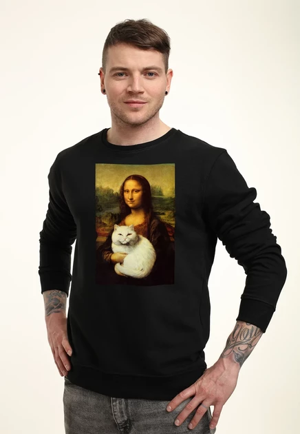 Мужской свитшот Henry Tiger APOH Mona Lisa and Cat, черный
